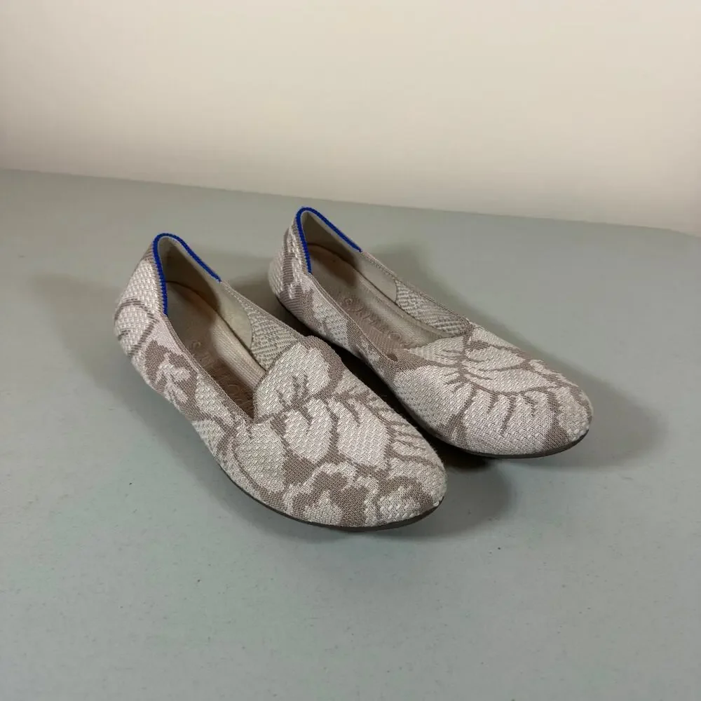 Rothy’s The Loafer Slip On Flats Womens 7 Retired Petal Grey Floral Woven Knit